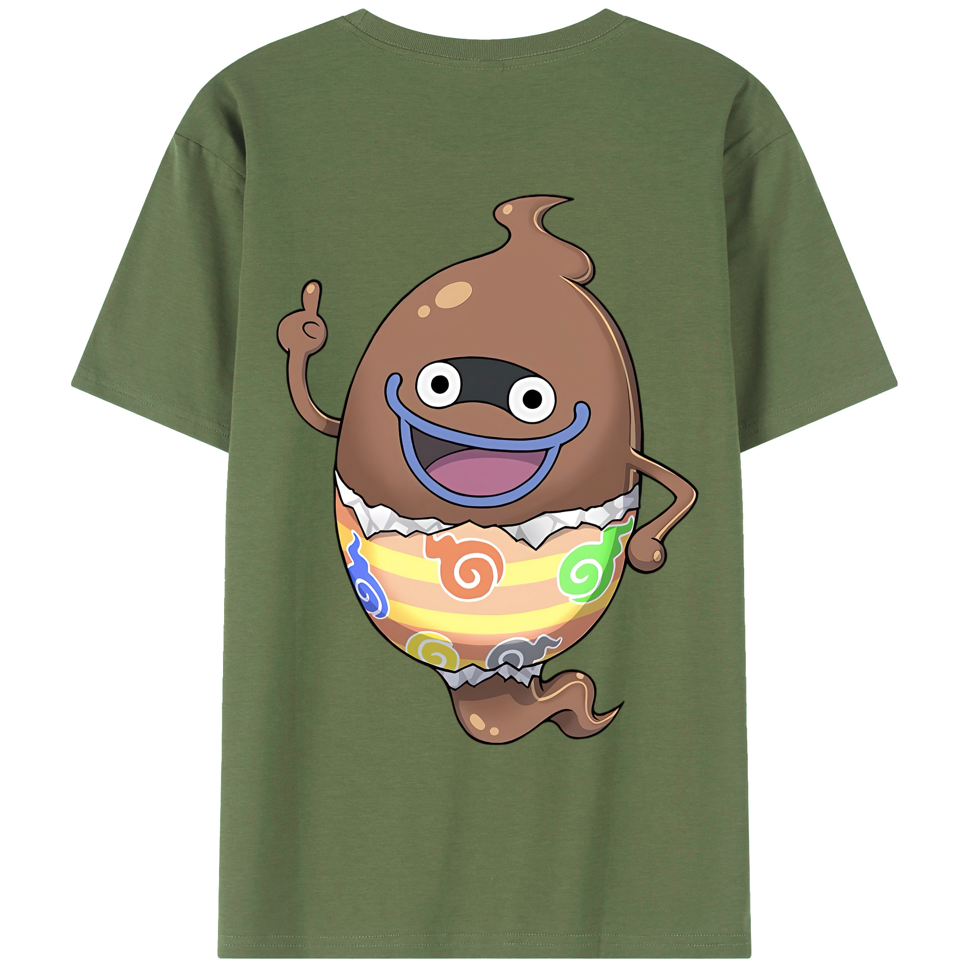 （画像用） 妖怪ウォッチ Yo-kai Watch 綿100％ メンズ半袖Tシャツ（バックプリント） 通気性